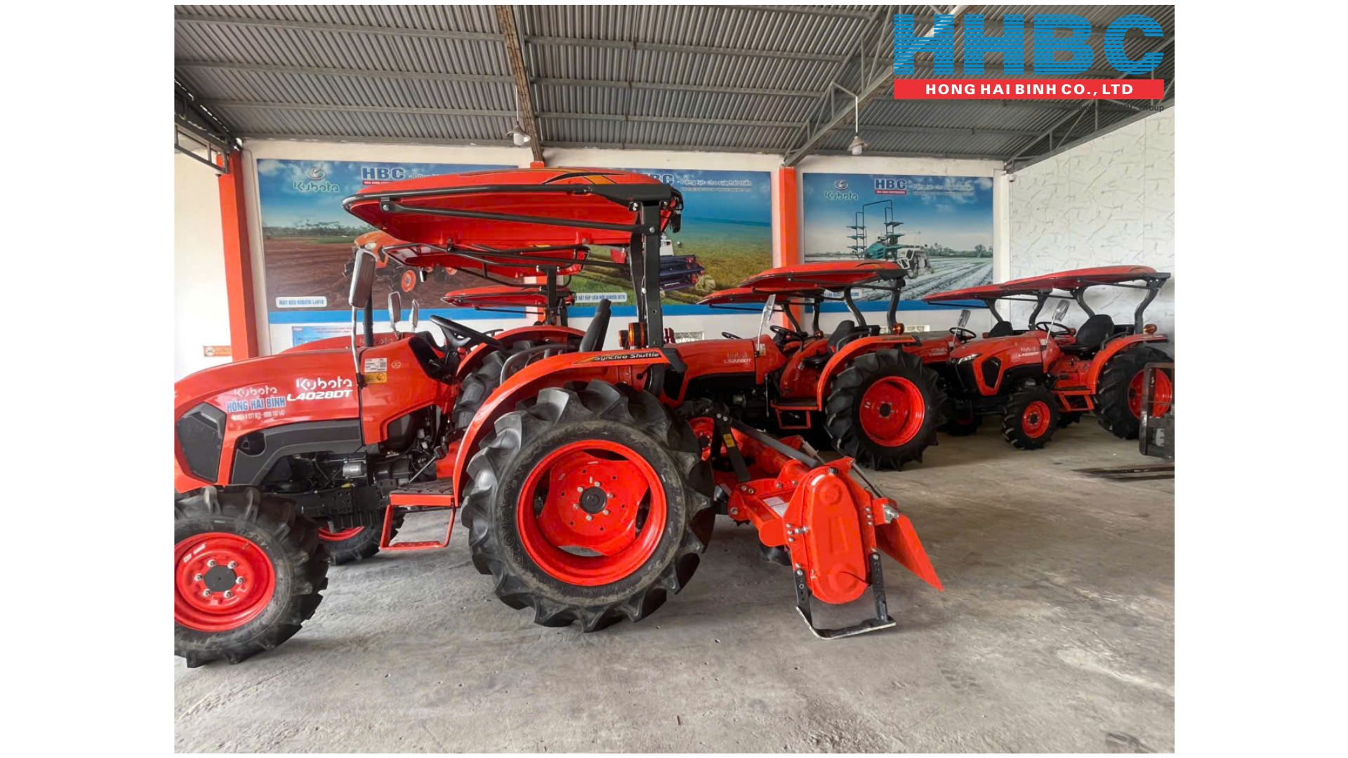 Máy kéo và dàn xới tại Hồng Hải Bình