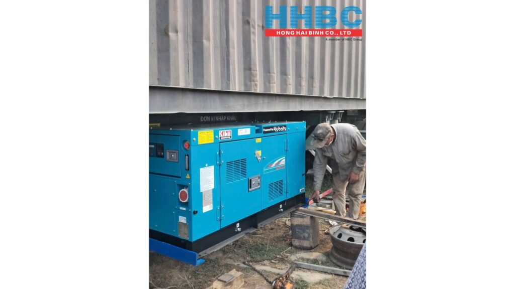 Lắp máy phát điện Kibii EXT25KFD bên hông rơ móc