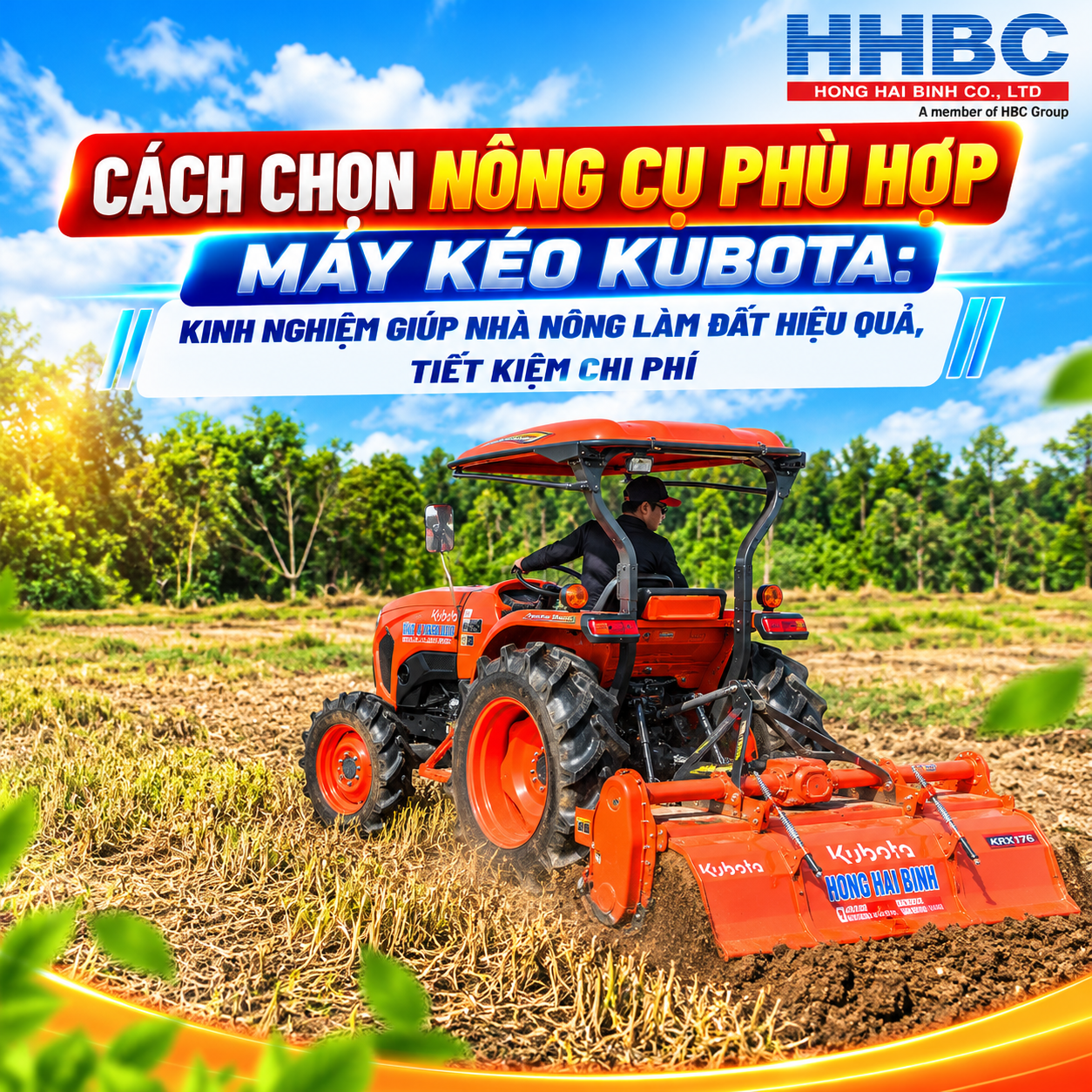 Cách chọn nông cụ phù hợp cho máy kéo Kubota