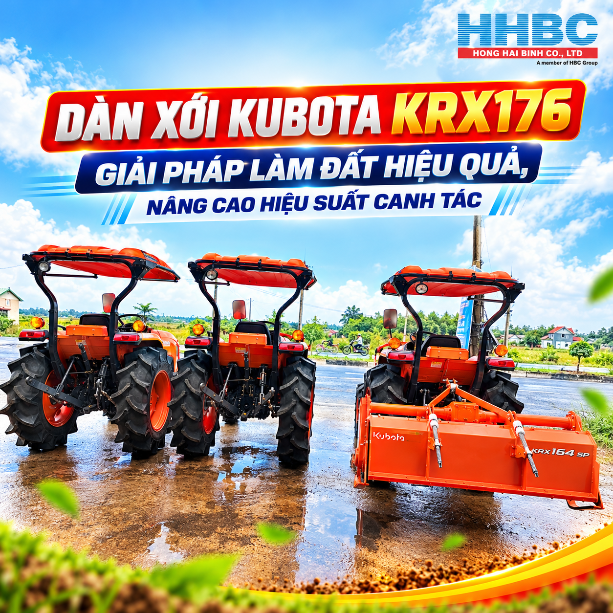 DÀN XỚI KUBOTA KRX176 – GIẢI PHÁP LÀM ĐẤT HIỆU QUẢ, NÂNG CAO HIỆU SUẤT CANH TÁC